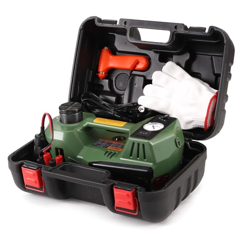 Electric Car Jack 5 Ton 12V Hydraulic Jack with Inflatable Pump Black M923427