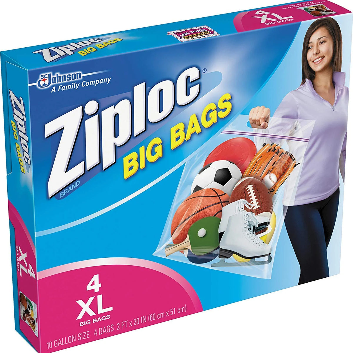 X-Large Double Zipper Big Bag, 4-Count (Pack Of 2) P76678