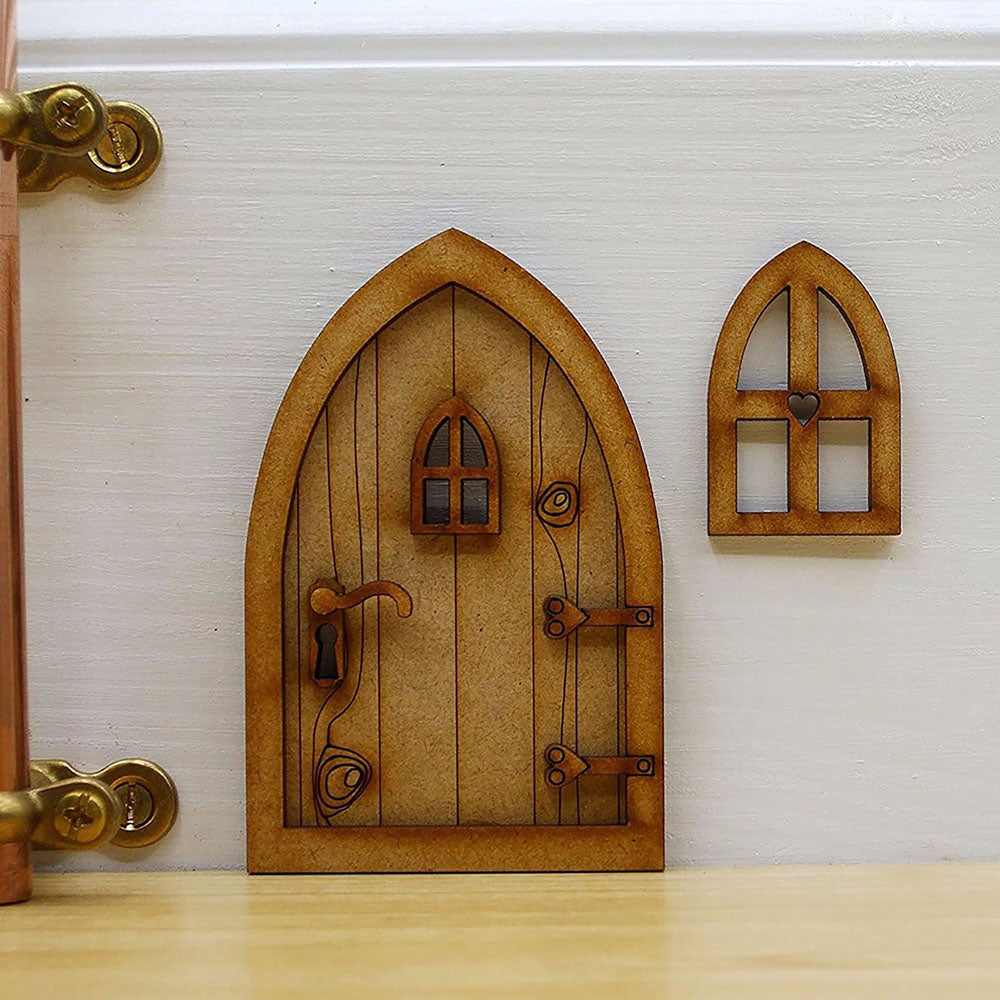 Wood Ornament Doll House Miniature Fairy Elf Door Dollhouse Garden Micro Landscape Wooden Craft Q36830