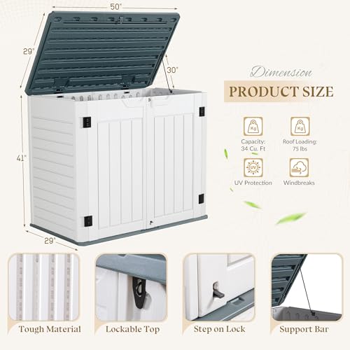 White 34 Cu. Ft. Outdoor Resin Storage Shed S32540