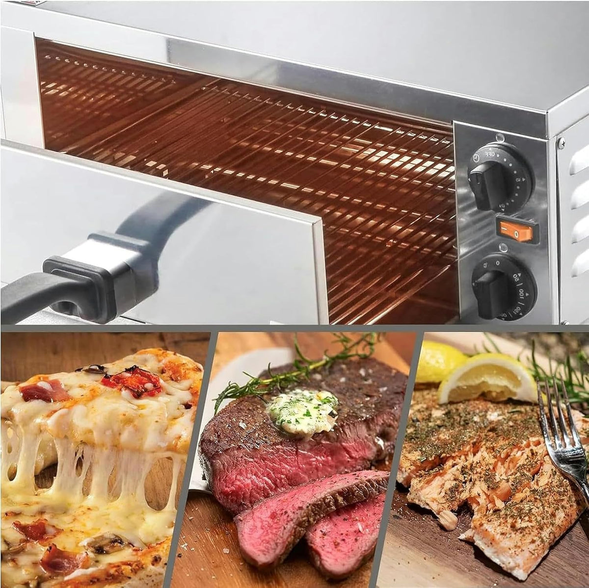 Stainless Steel 2-Layers Electric Pizza Oven M5292