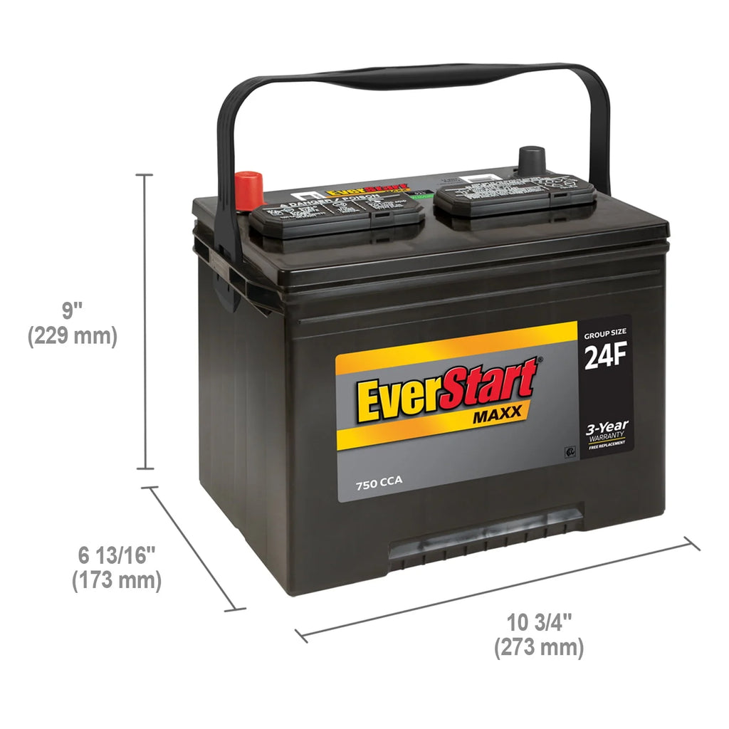 Lead Acid Automotive Battery, Group Size 24F 12 Volt, 750 CCA Y37401