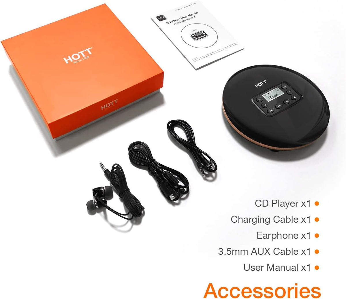 Bluetooth Portable CD Player with Stereo Headphones C640678