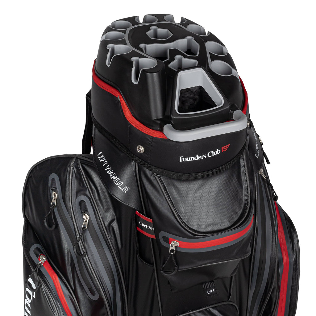 Black/Red 14 Way Waterproof Cart Bag Y5973