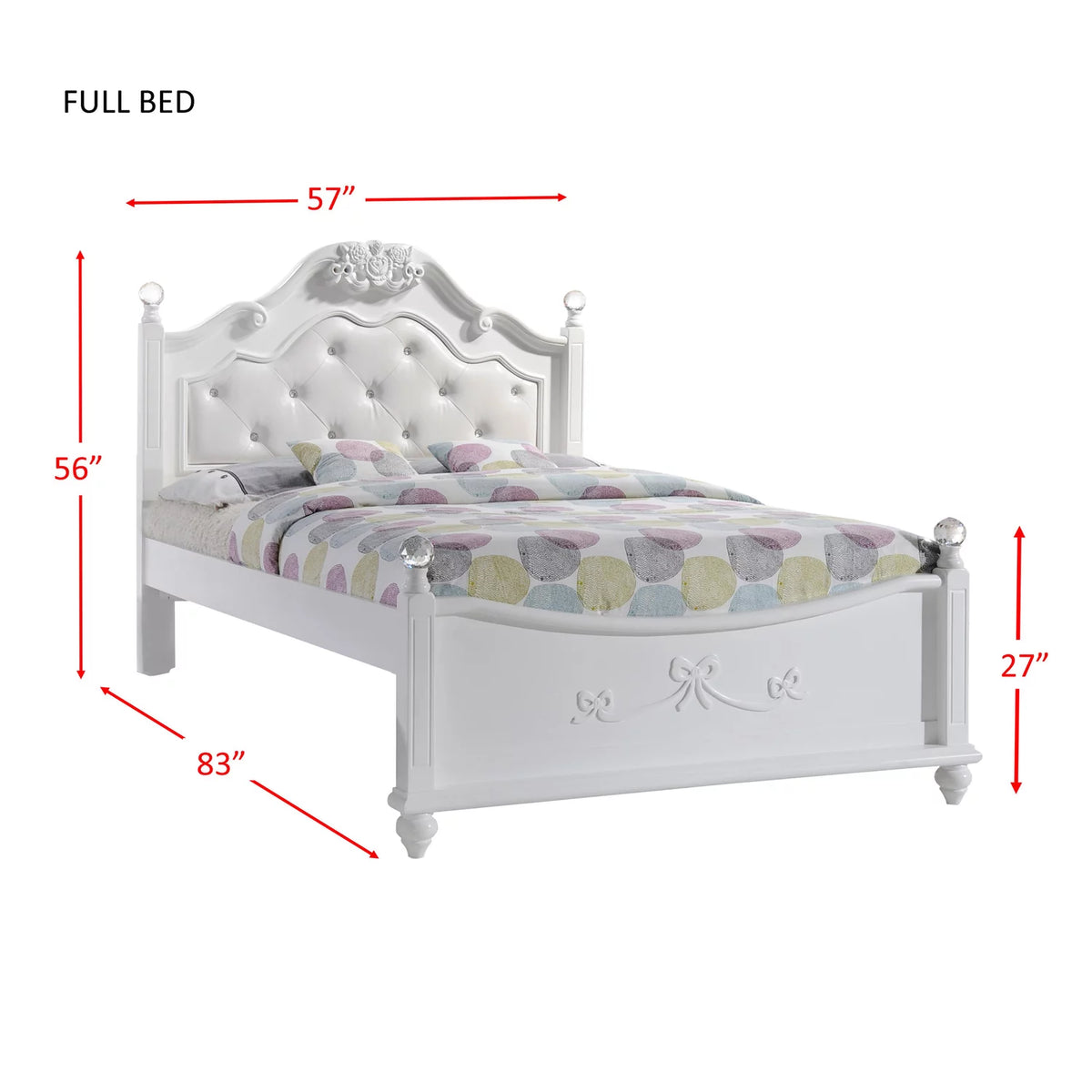 White 3 Piece Full Bedroom Set S267363