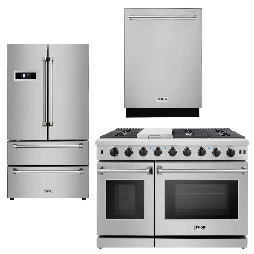 48 in. Gas Range, Dishwasher, Refrigerator Stainless Steel J40869