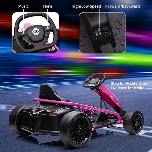 Electric Go Kart, 24V 2 x 300W 8MPH Drift Karts with Seat Belt C861
