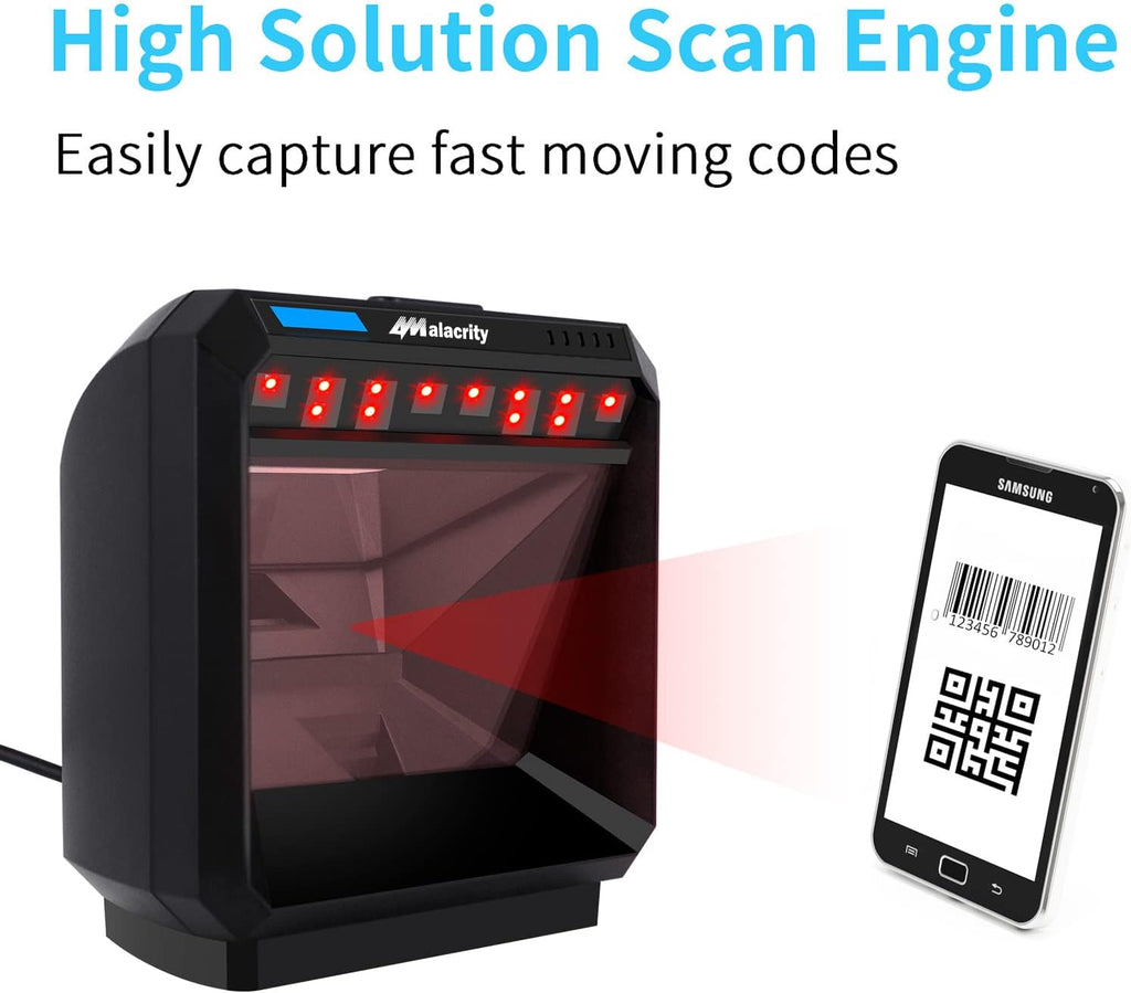 2D Barcode Scanner, Omnidirectional USB Bar Code Reader, Black Pack of 2 L944163
