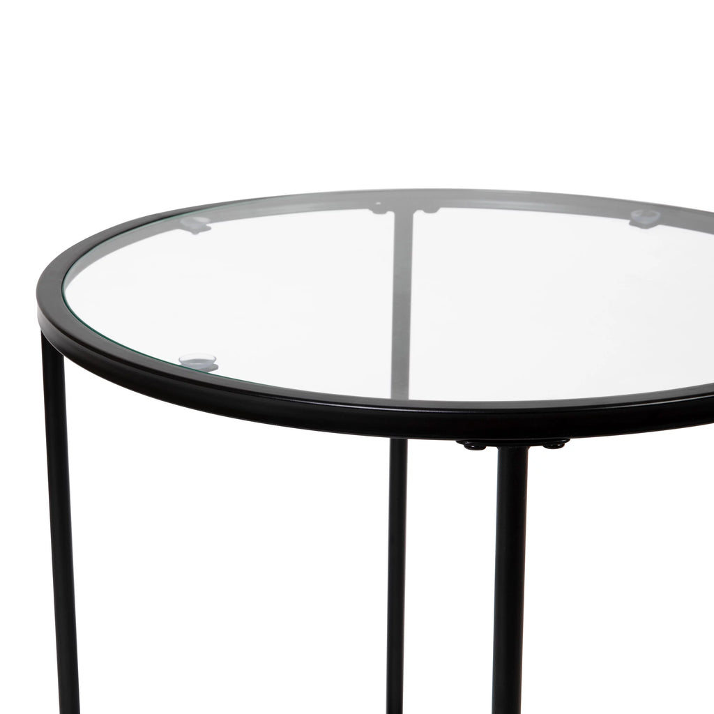 Clear Matte Black End Table B6746