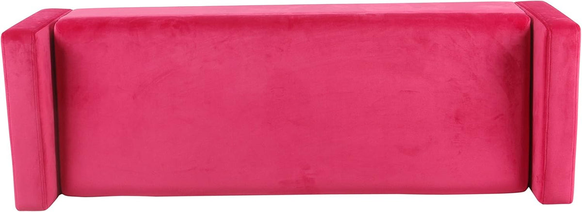 Pink Velvet Storage Ottoman Bench B93300