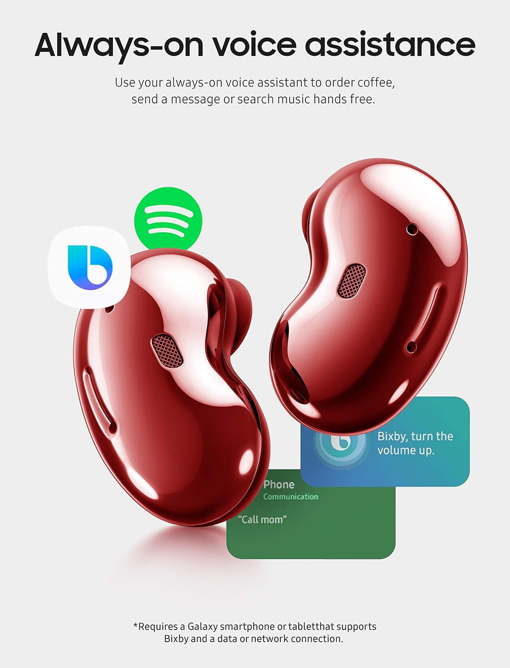 Mystic Red True Wireless Earbuds with Active Noise Cancelling and Charging Case Y310
