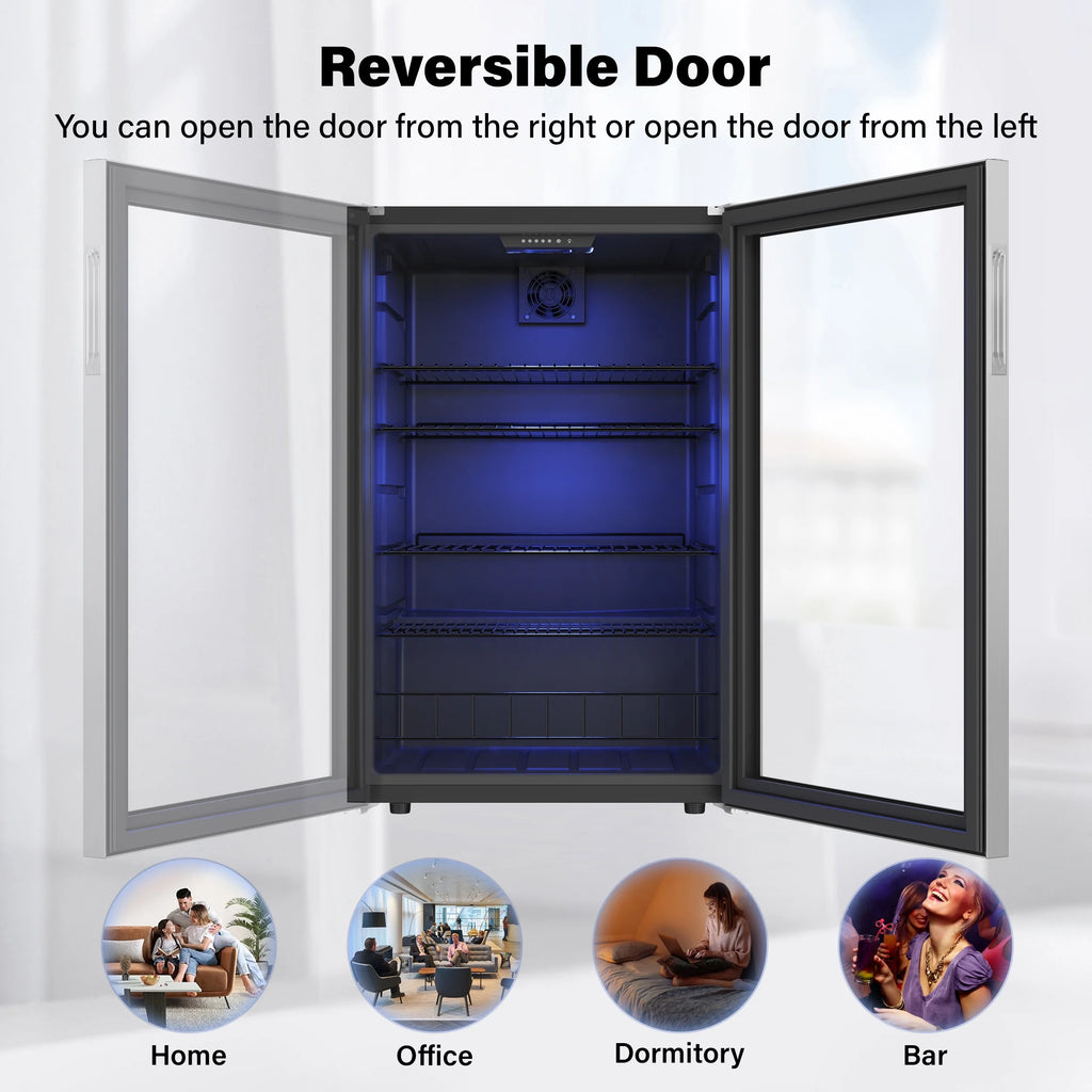 141-180 Can Freestanding Mini Beverage Refrigerator with Glass Door Z134