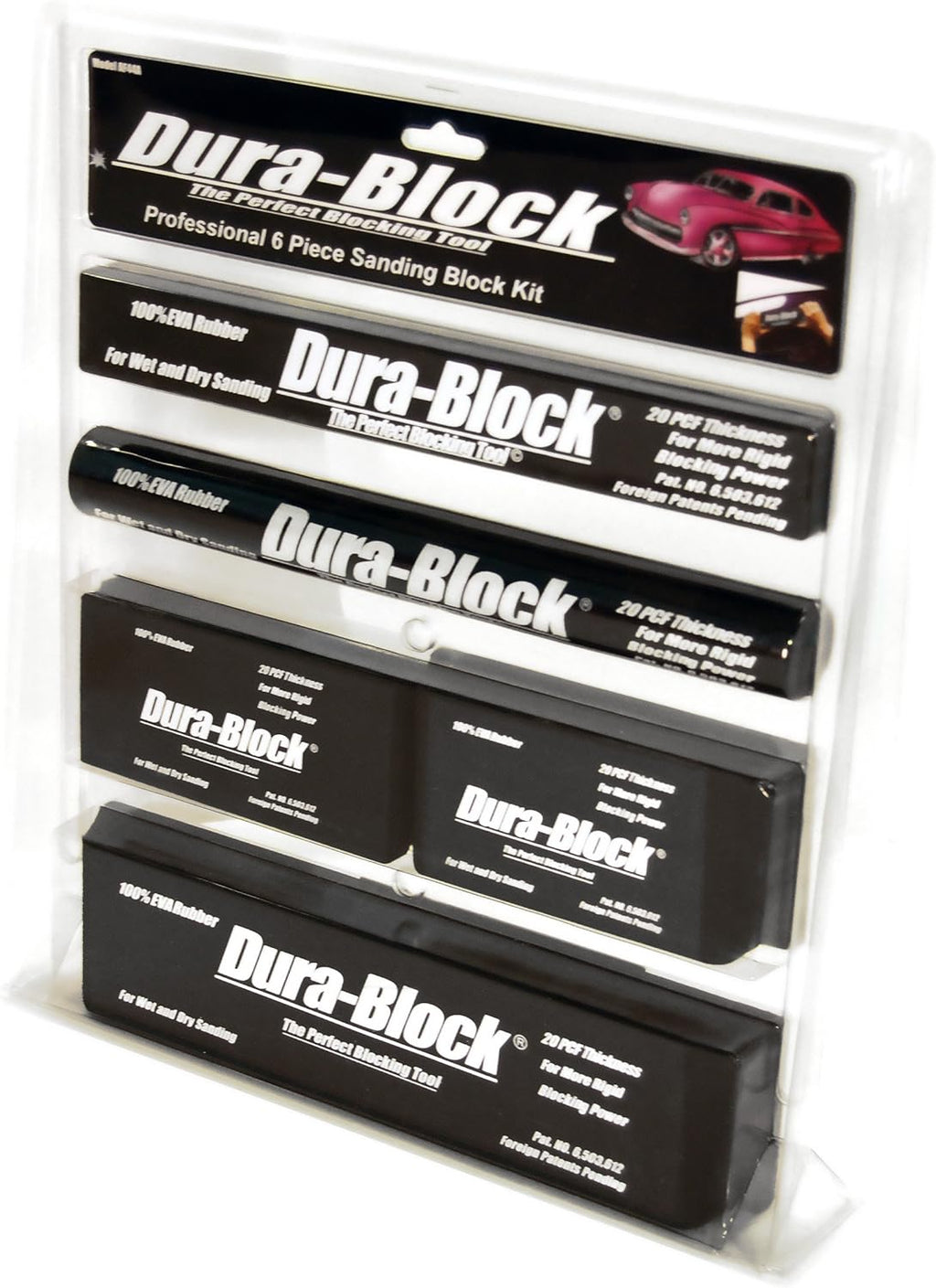 Black 6-Piece Sanding Block Set Pack of 2 O797