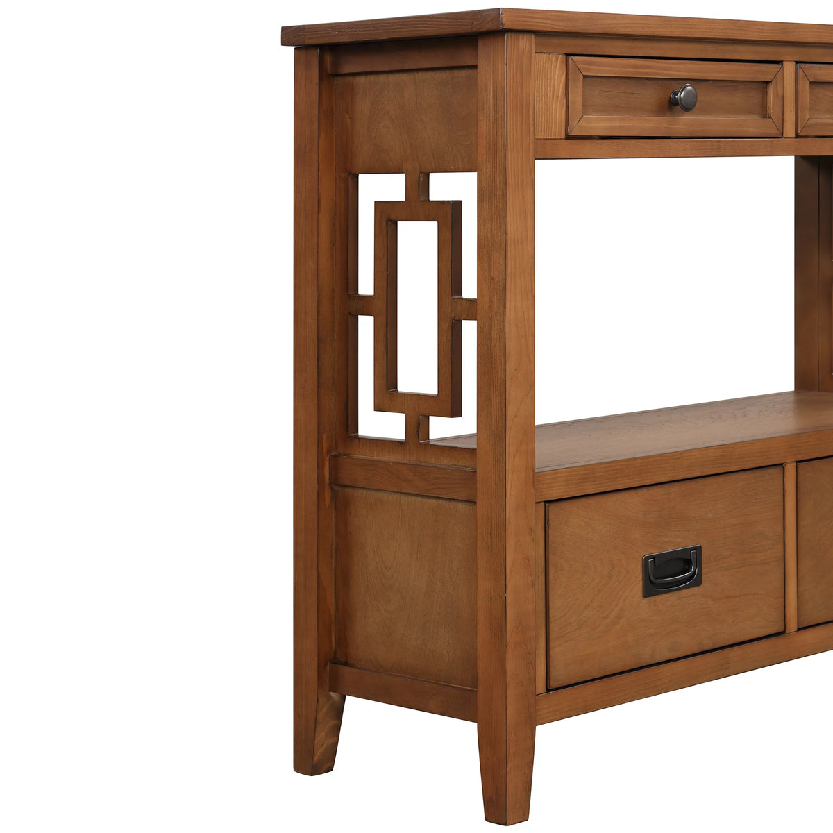 36'' Pine Wood Console Table with 4 Drawers & 1 Storage Shelf V87049