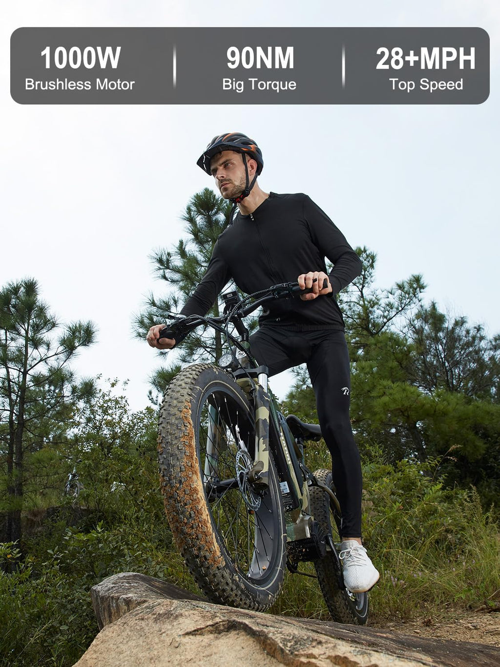 1000W Full Suspension Electric Mountain Bike with 48V 22AH Dual Removable Battery W535