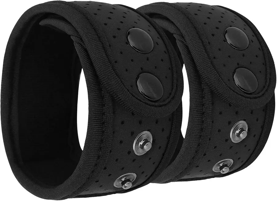 Black 2-Pack Adjustable Ankle Strap Fitness Tracker Band with Mesh Pouch X96584