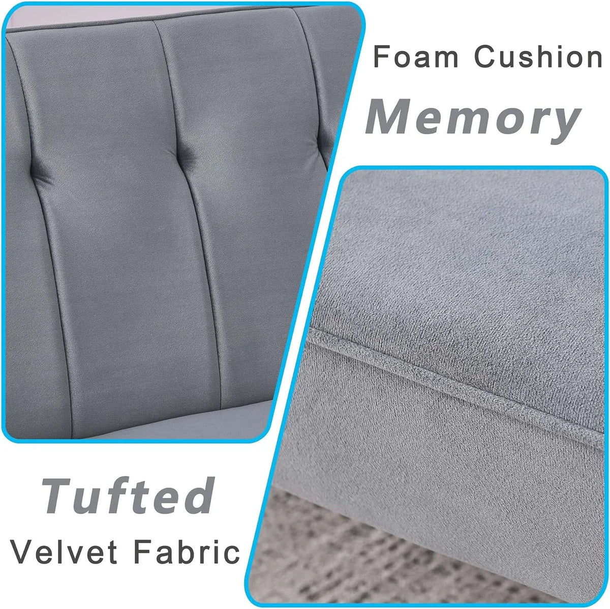 Grey Velvet Convertible Folding Sofa Bed E248700