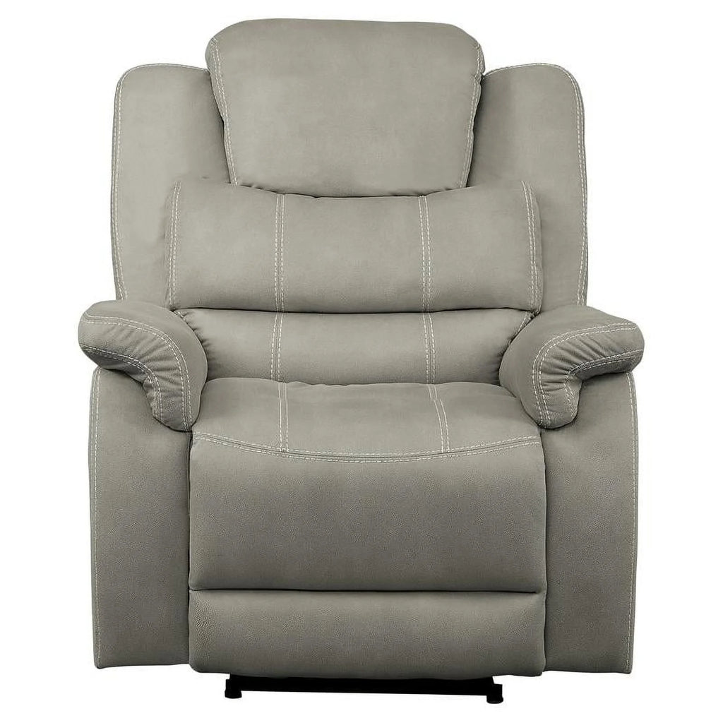 Gray Microfiber Power Reclining Chair B91073