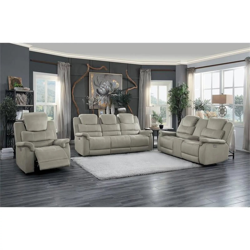 Gray Microfiber Power Reclining Chair B91073