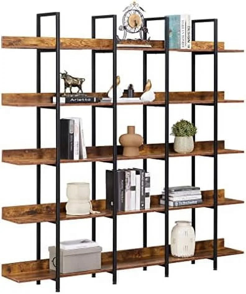 Oak 7-Tier L-Shaped Corner Bookshelf R98564