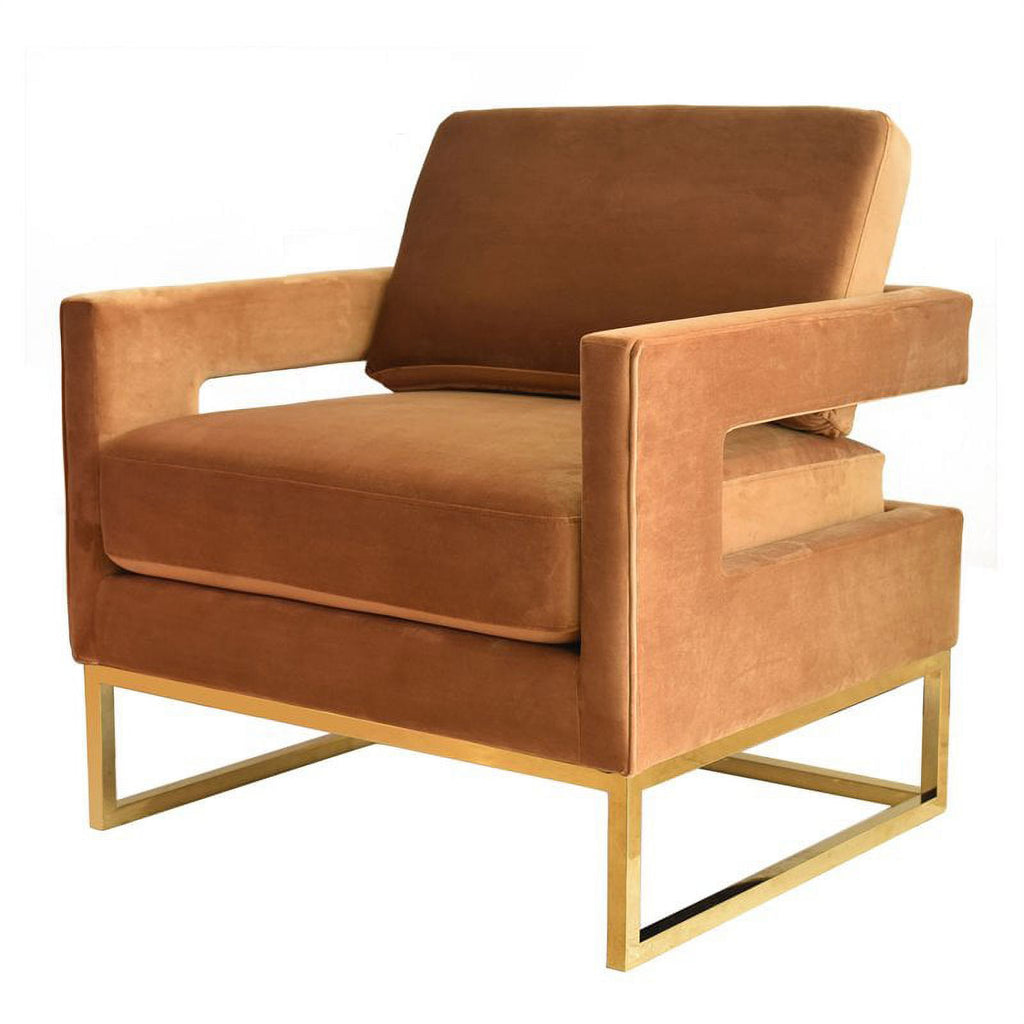 Velvet & Stainless Steel Accent Chair A3456