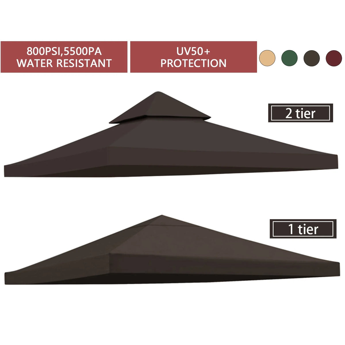 10FTx10FT Replacement Canopy Top Gazebo Tent Sunshade Cover Z9018