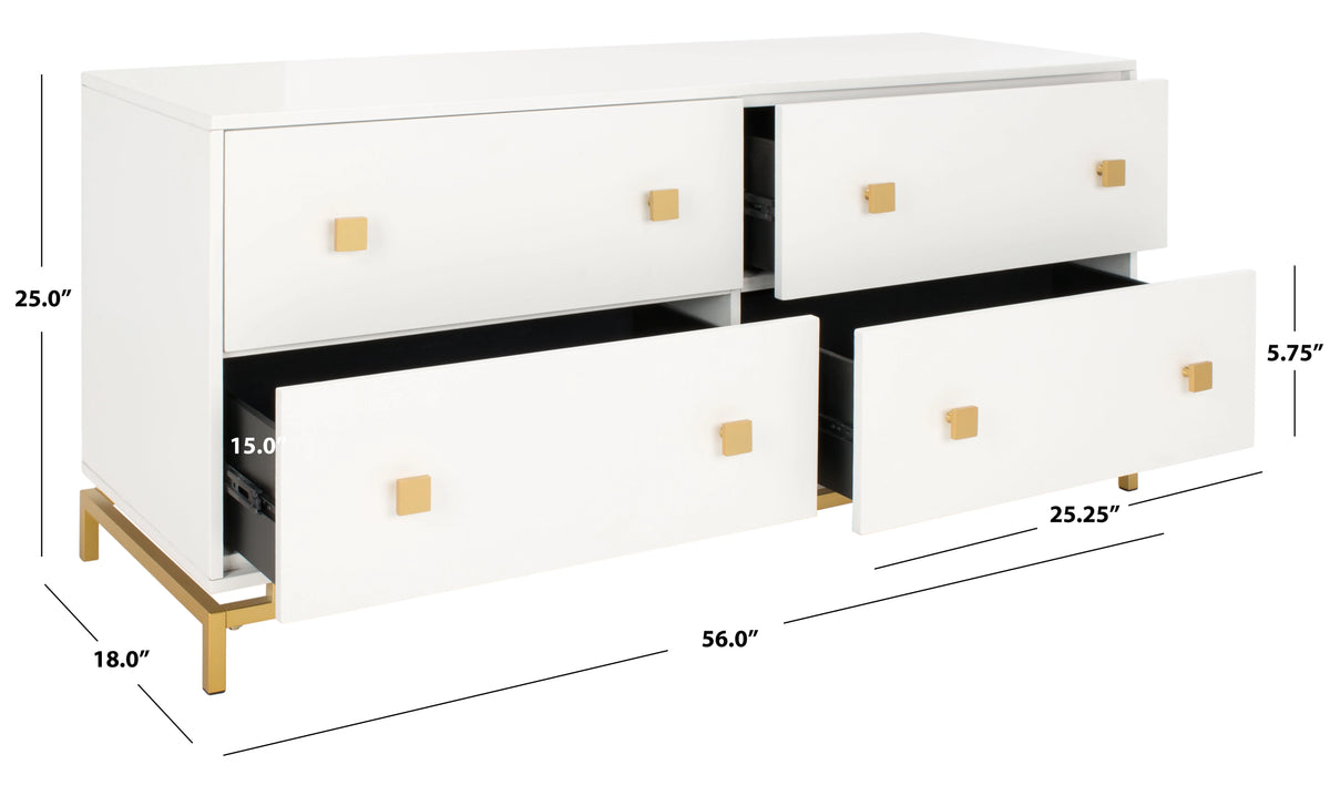 White 4-Drawer Dresser N89877