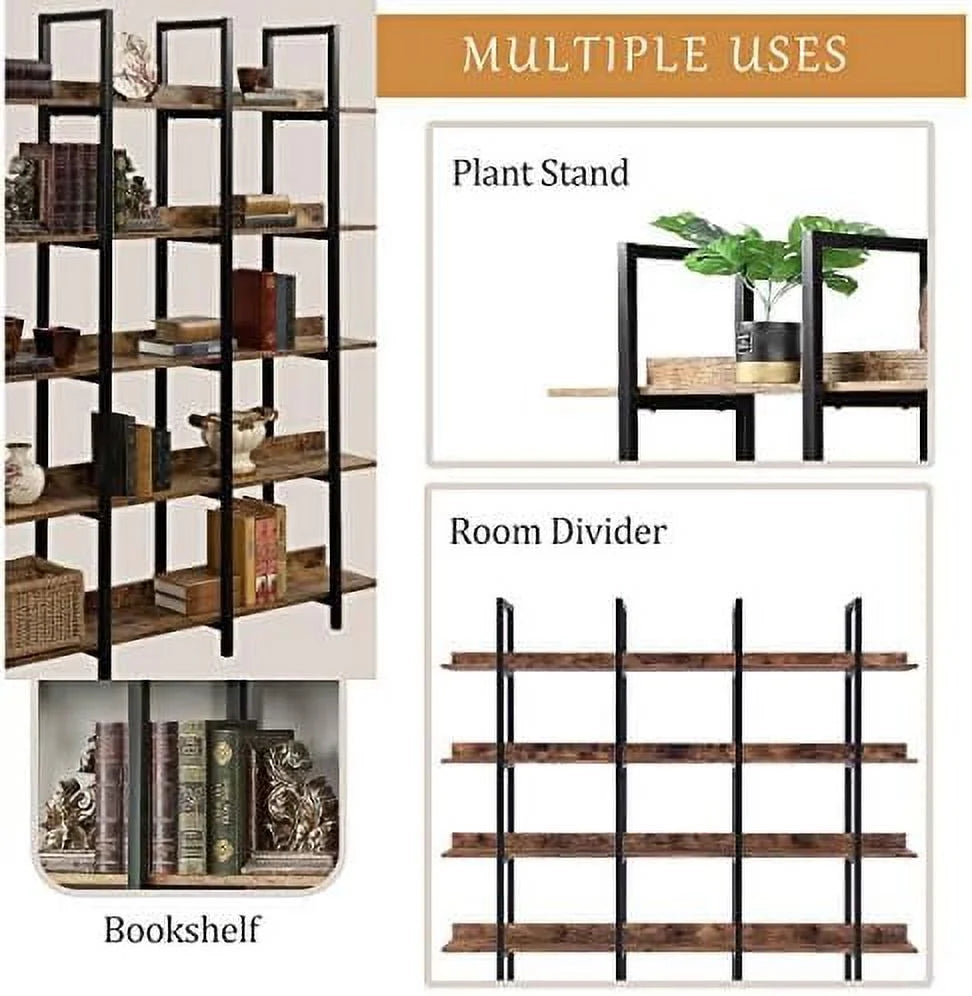Oak 7-Tier L-Shaped Corner Bookshelf R98564