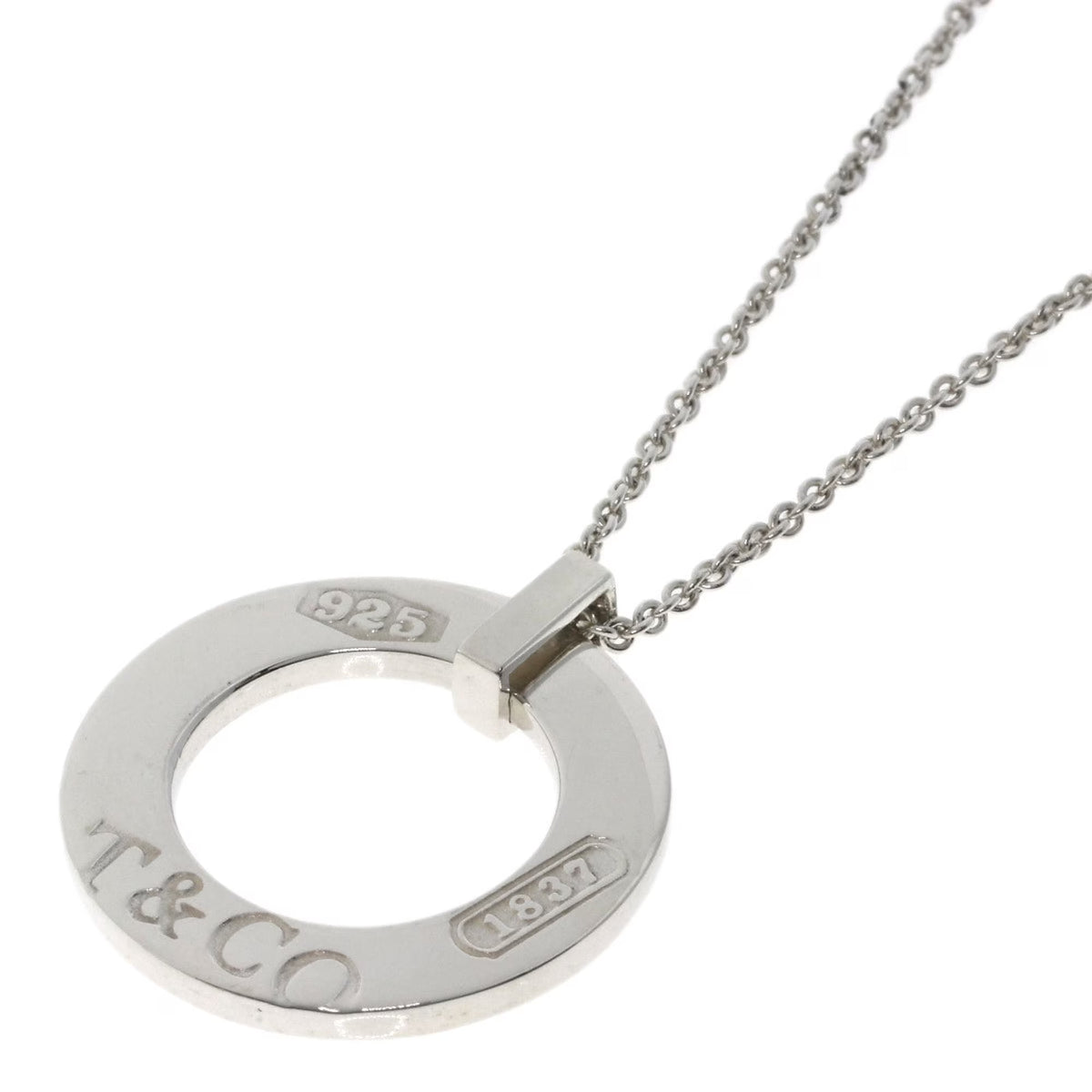 Silver Circle Necklace J736