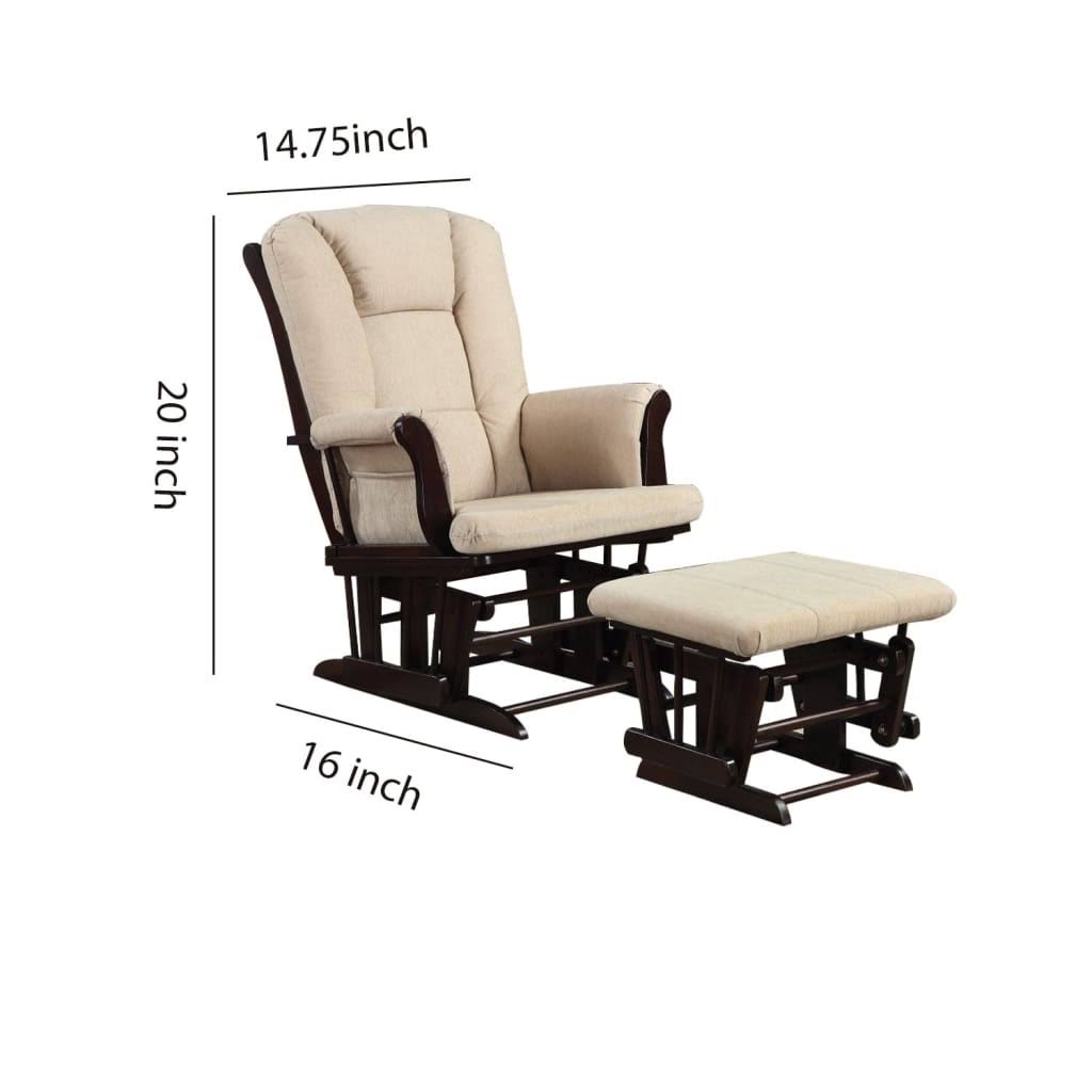 Beige Glider with Ottoman B836572