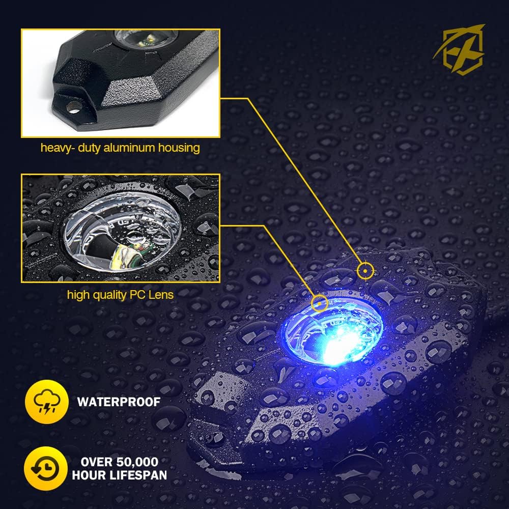 RGBW LED Rock Lights Kit with Bluetooth Controller, 6 Pods T144