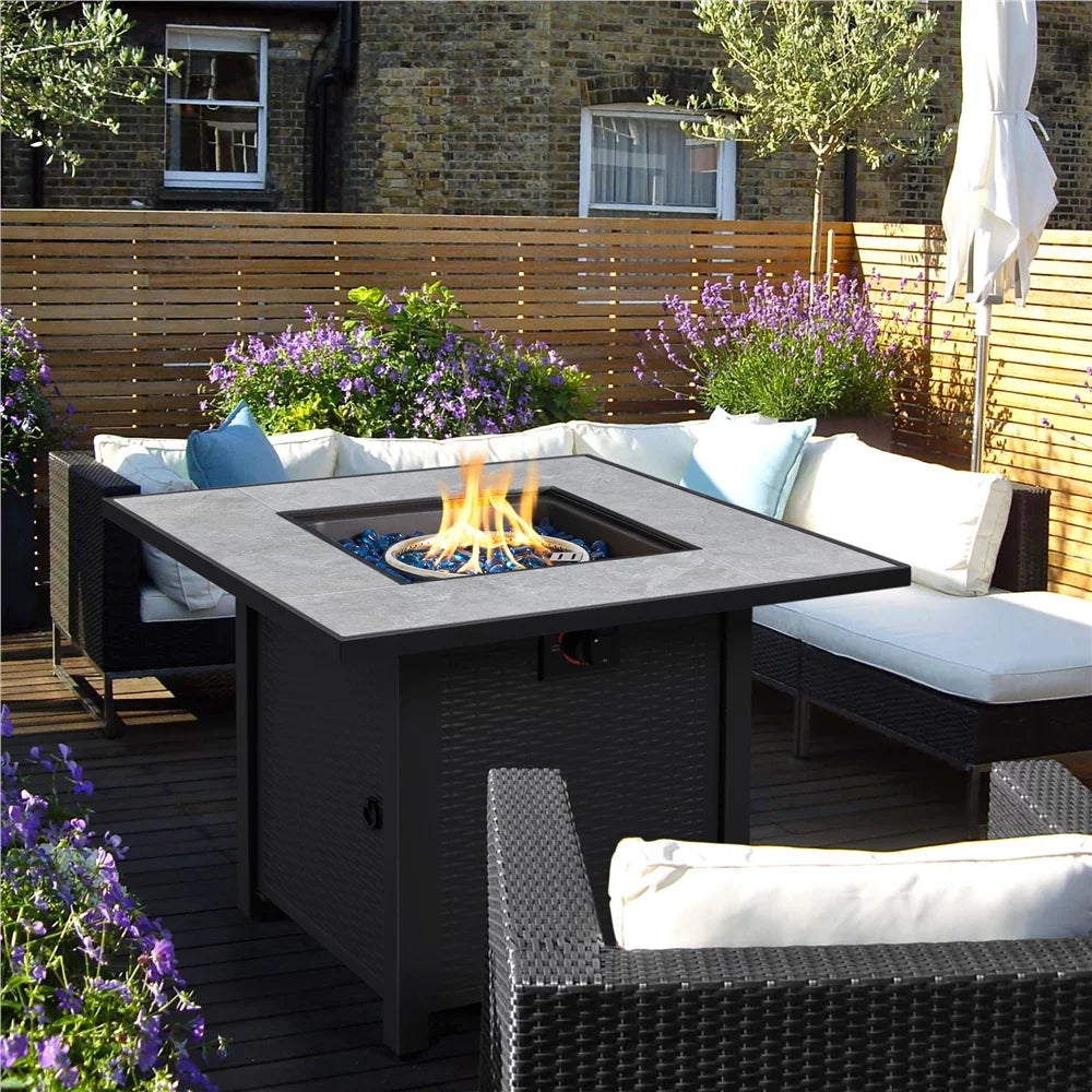 30'' Square Propane Fire Pit Table 50,000 BTU T5066