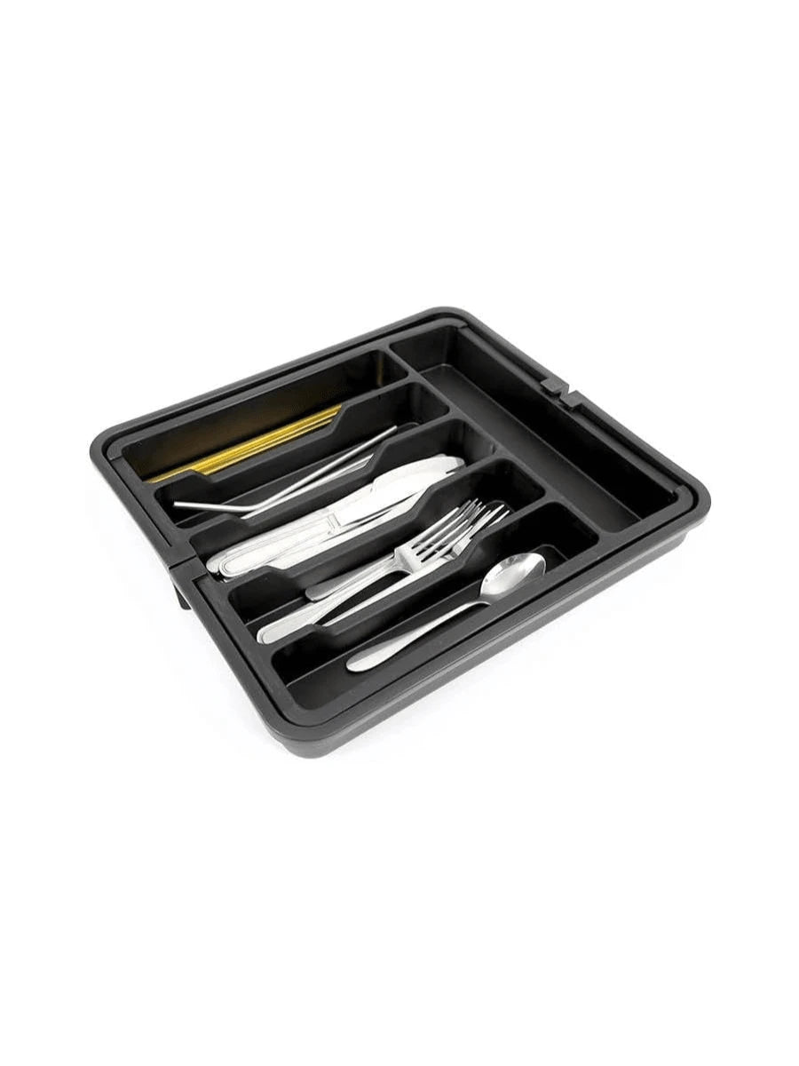 Expandable Black Silverware Utensil Organizer J5616