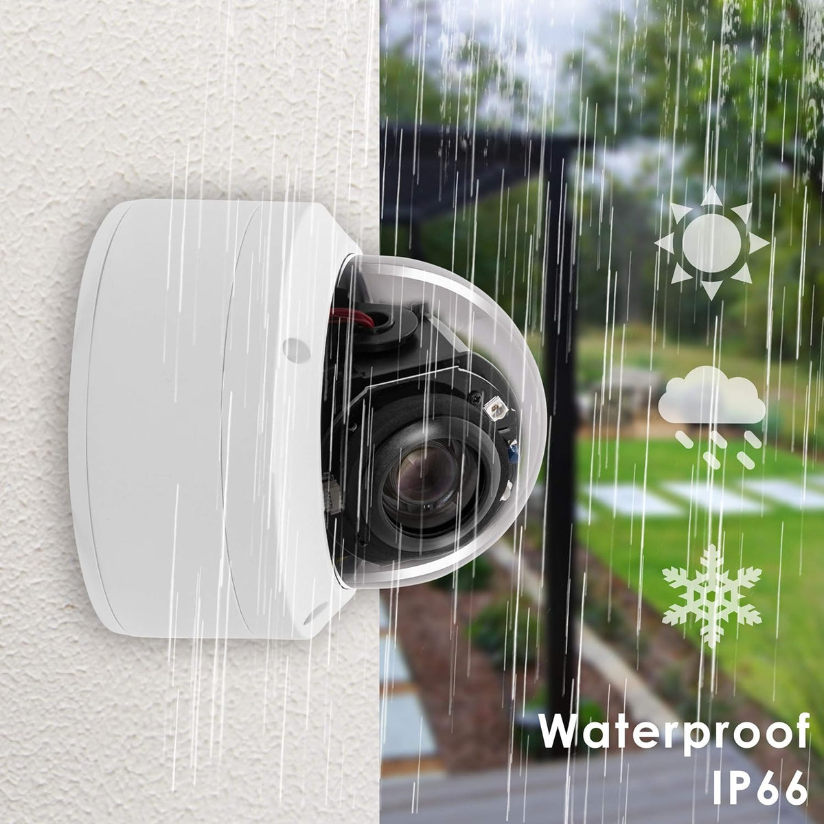 H.265 HD 1080P Security POE PTZ Dome Camera with 2.7-13.5mm Motorized Lens 5X Zoom P80221