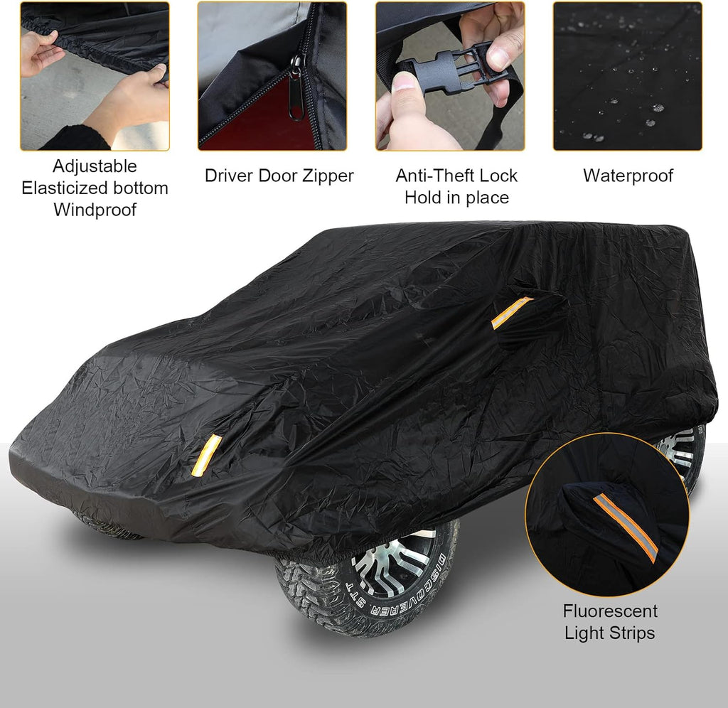 4 Door Full Car Cover with Driver Door Zipper Q46434