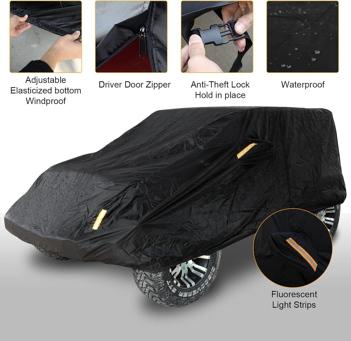 4 Door Full Car Cover with Driver Door Zipper Q46434