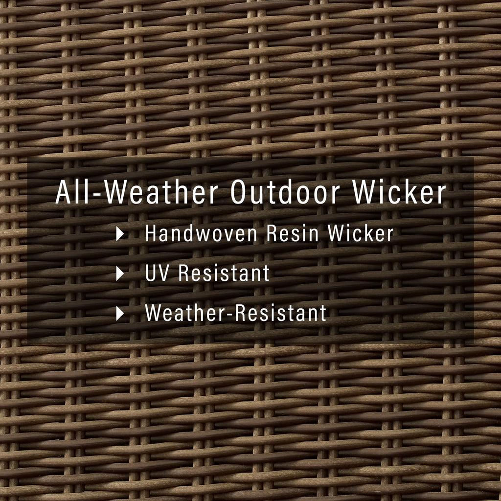 2 Piece Fabric Patio Sofa Set in Brown and Sand W88196