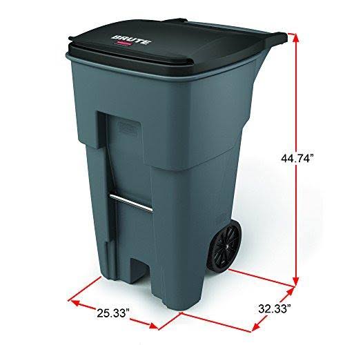 65 gal Blue Rectangular Trash Can G609