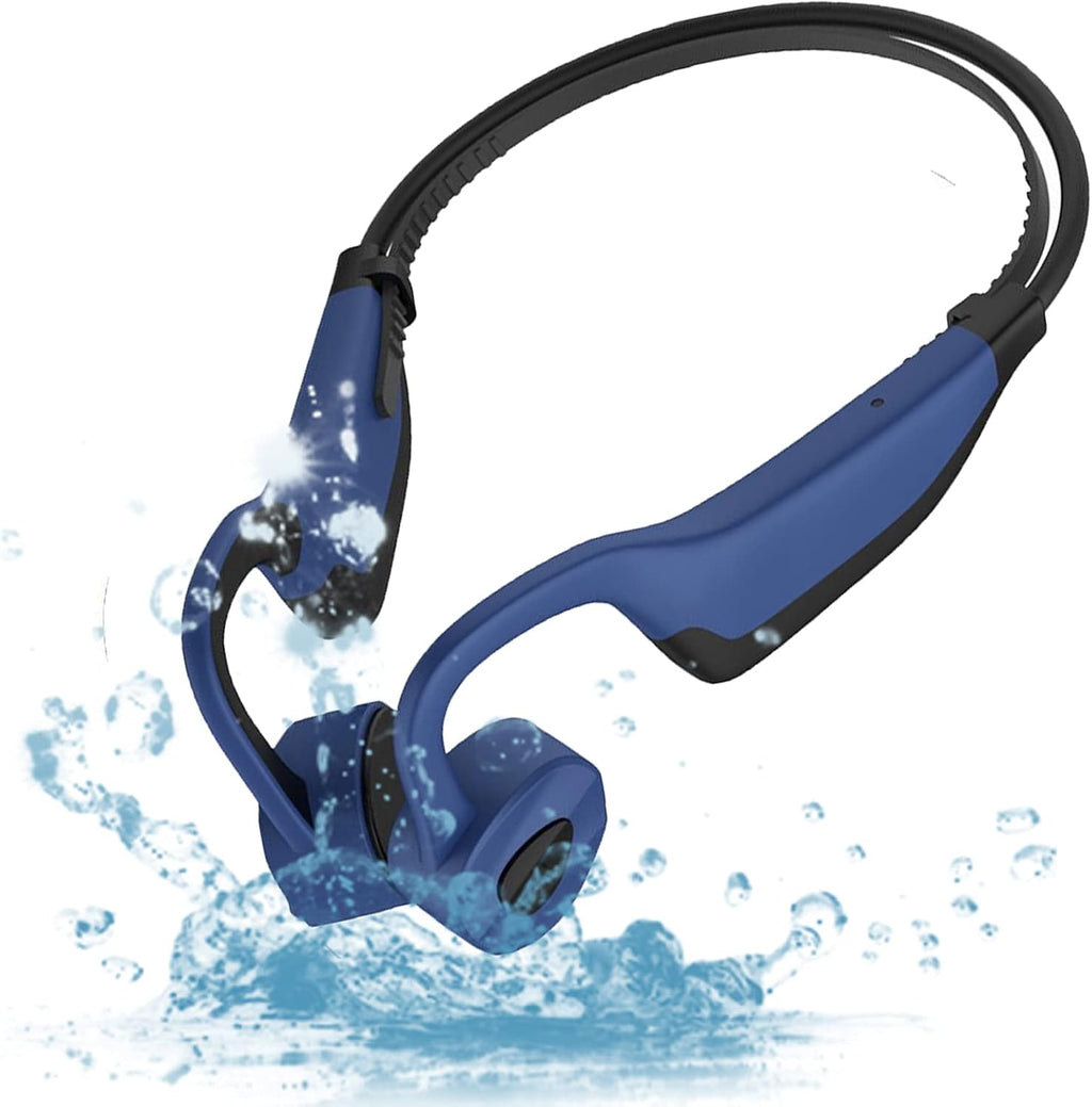 Bone Conduction Headphones Waterproof MP3 Player Open-Ear Wireless Bluetooth Sport Earbuds IPX8 8GB Blue P45924
