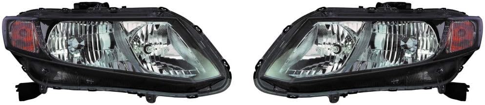 Pair Headlight Assembly for Honda Civic Coupe I273