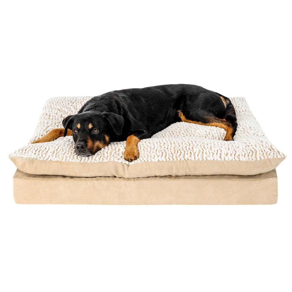 Faux Fur Suede Orthopedic Pillow Top Pet Bed Q1209