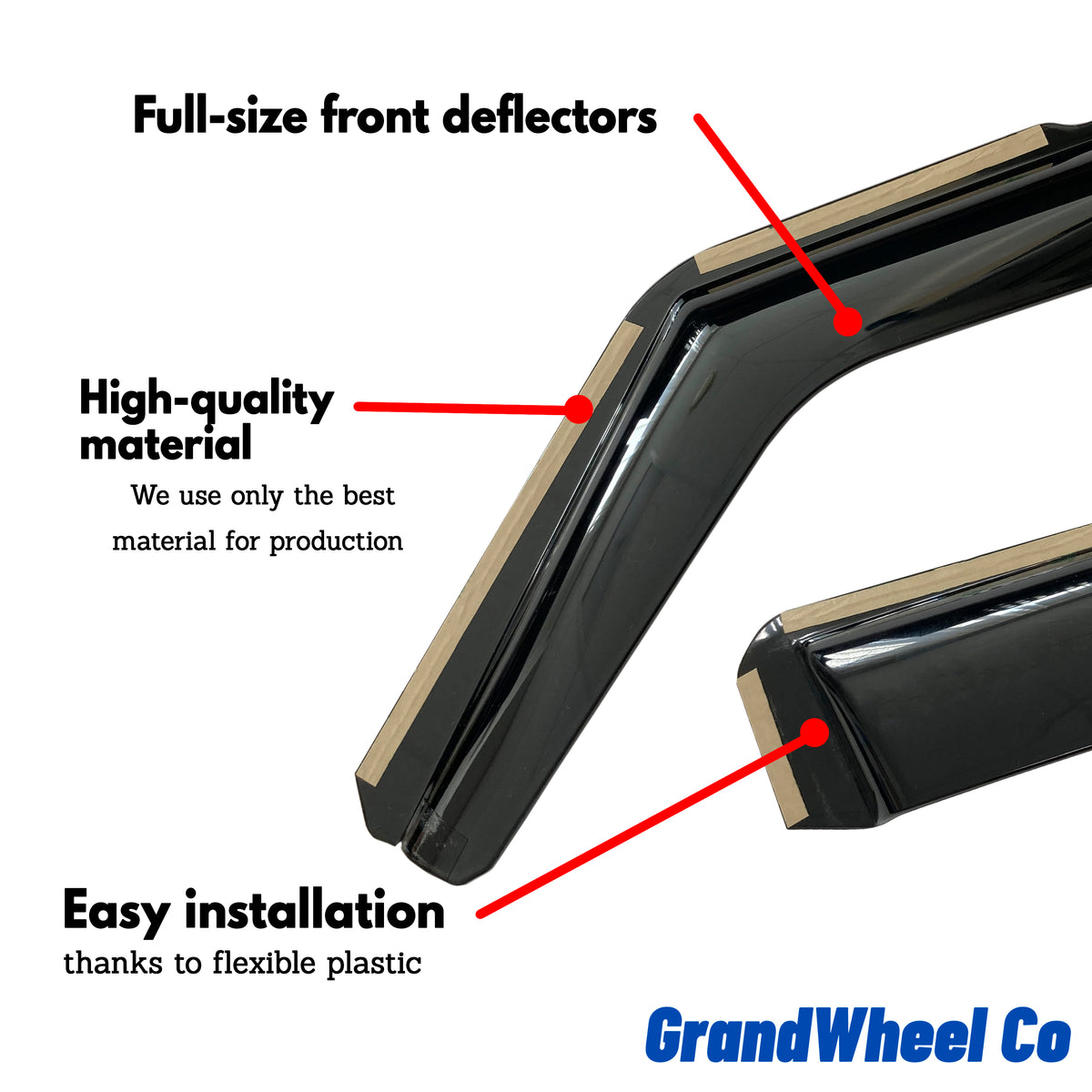 4 pcs Smoke Tinted In-channel Side Window Vent Visor Deflectors Rain Guards D304824