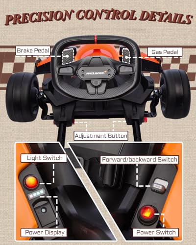 24V 7AH Electric Drift Kart with Adjustable Seat, 7.5 MPH 200W Motors D313