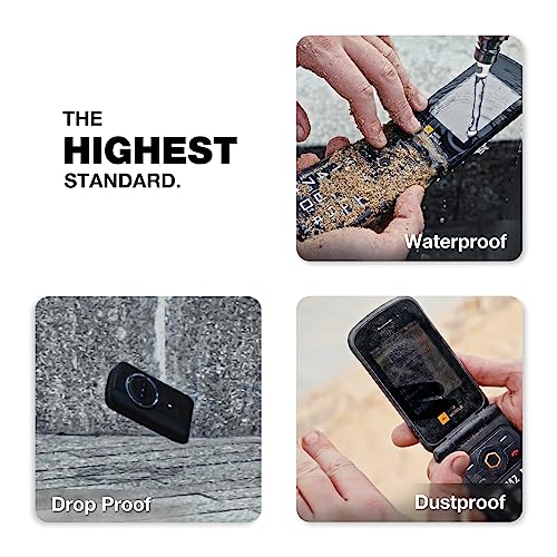 Rugged Basic Flip Phone, 4G Feature Cell Phone, Waterproof, Drop-Proof, Dual SIM D986