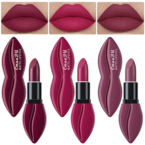5Pcs Dark Light Bright Red Matte Lipstick Pack Sets M1462