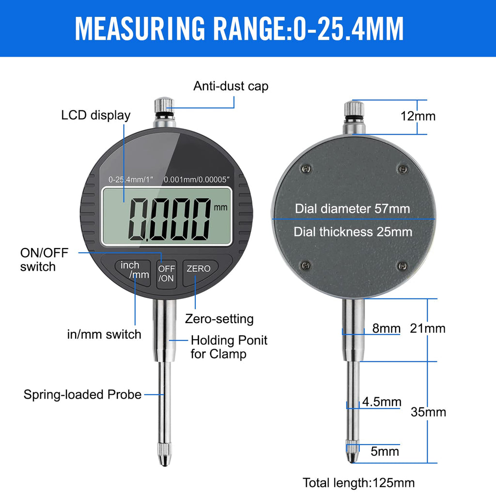 Digital Dial Indicator 1''/25.4mm D709820