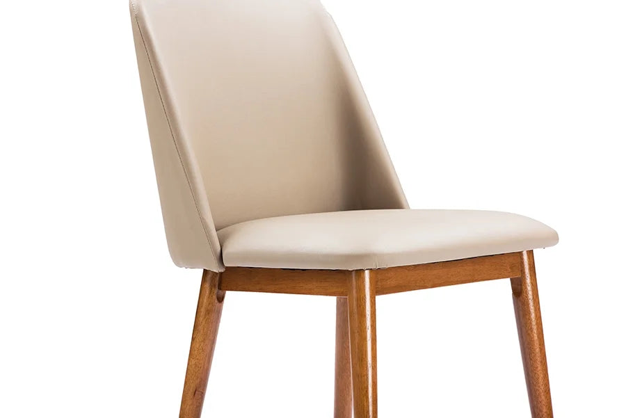 Light Brown and Beige Faux Leather Dining Chair (Set of 2) B20736