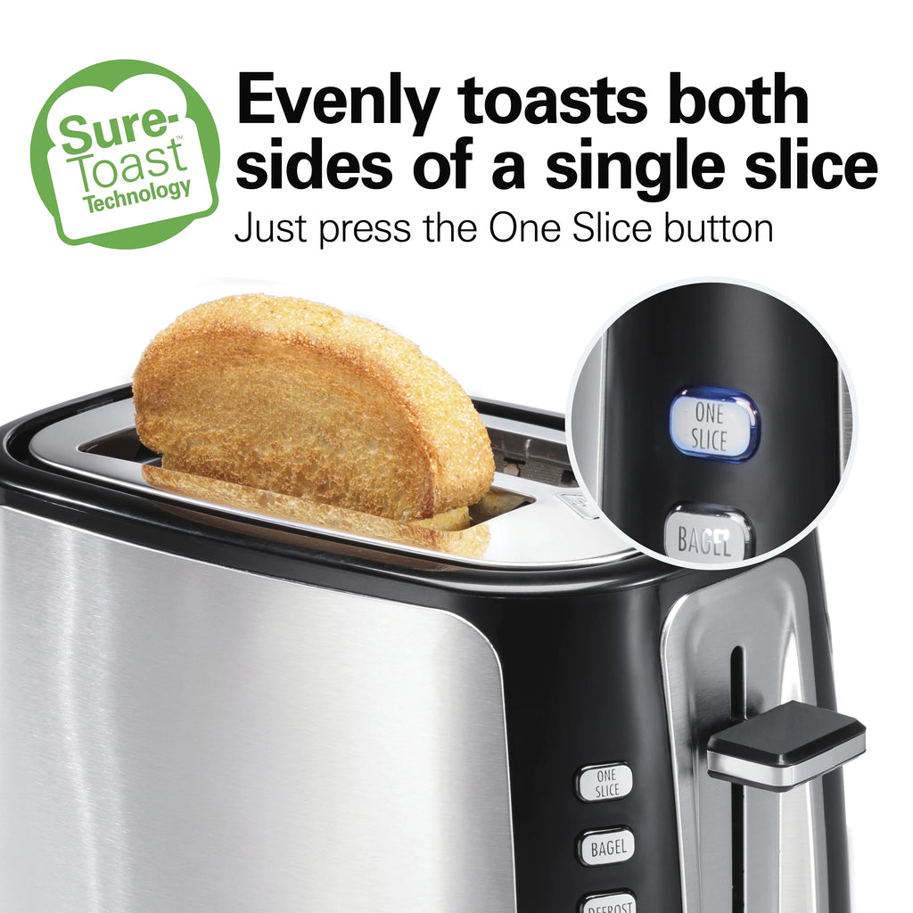 2 Slice Toaster with Toast Boost, Black with Stainless Steel Accents N6214