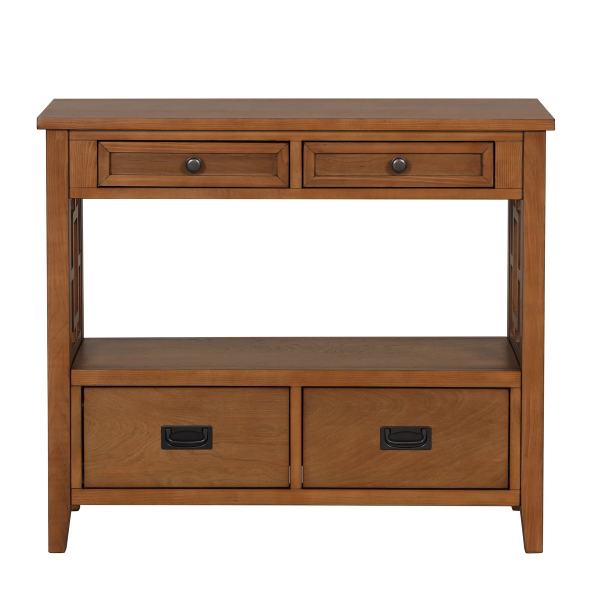 36'' Pine Wood Console Table with 4 Drawers & 1 Storage Shelf V87049