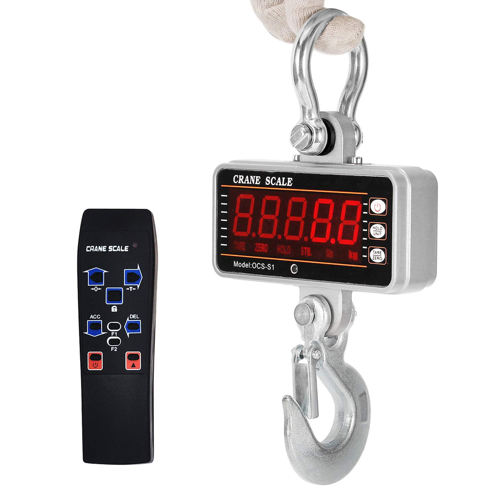Digital Crane Scale 1000kg/2000lb Heavy Duty Hanging Scale with Remote Control LED Display E44080